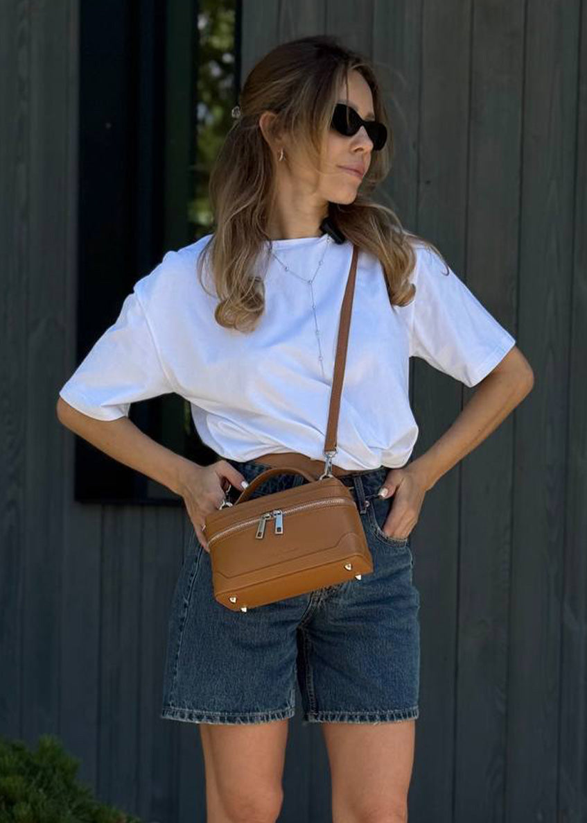 Bandolera de piel italiana Rojo 6344-45-32