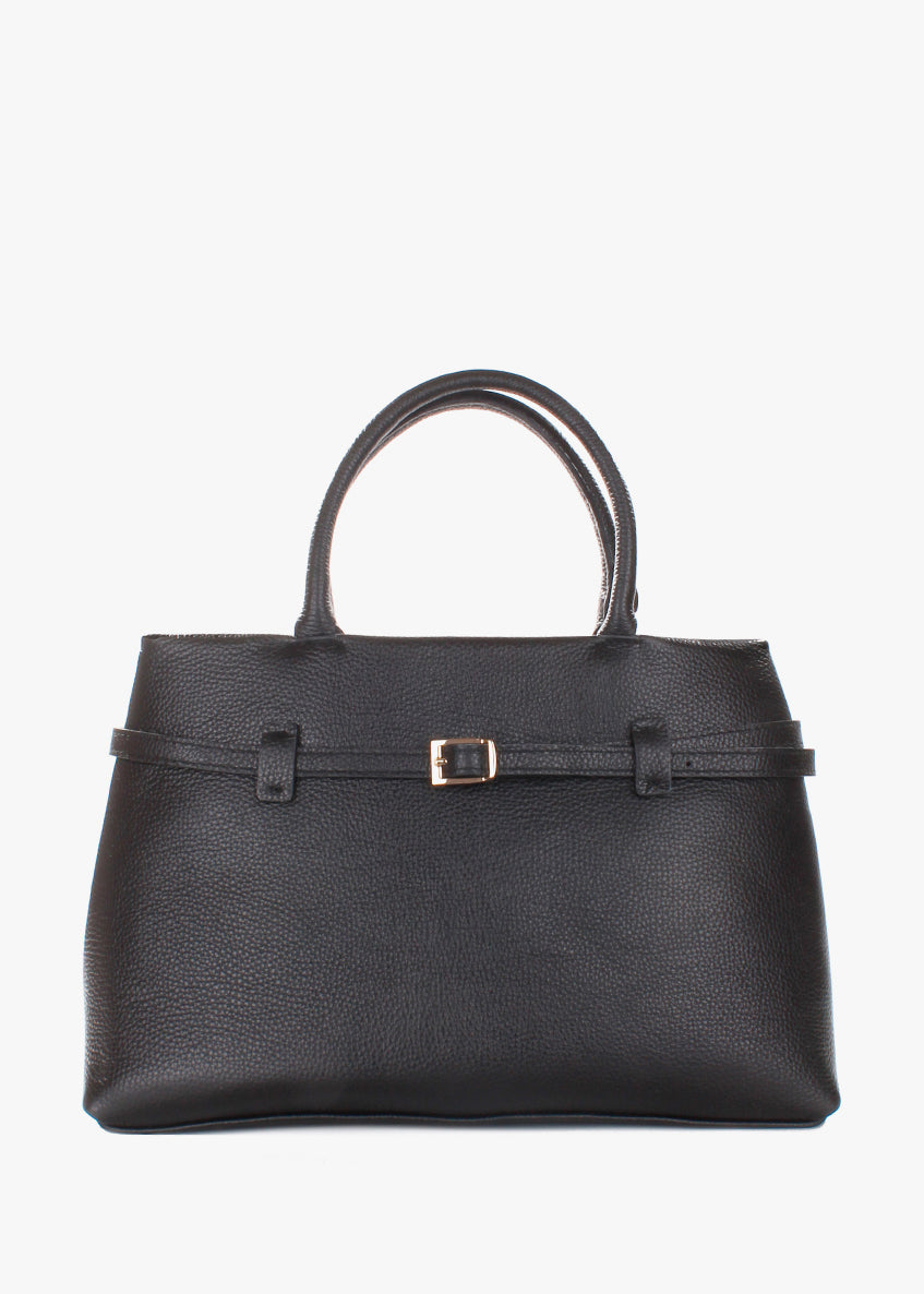 Bolso de mano de piel italiana Negro 9090-05-32