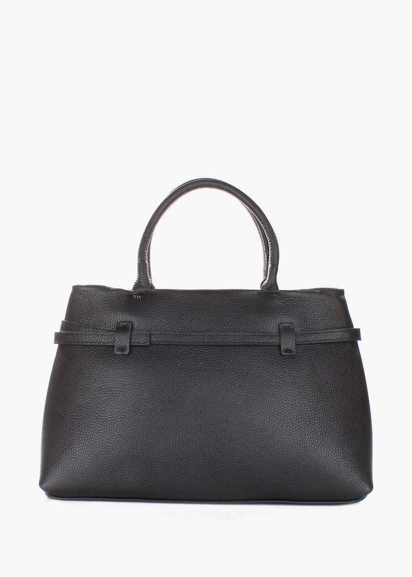 Bolso de mano de piel italiana Negro 9090-05-32