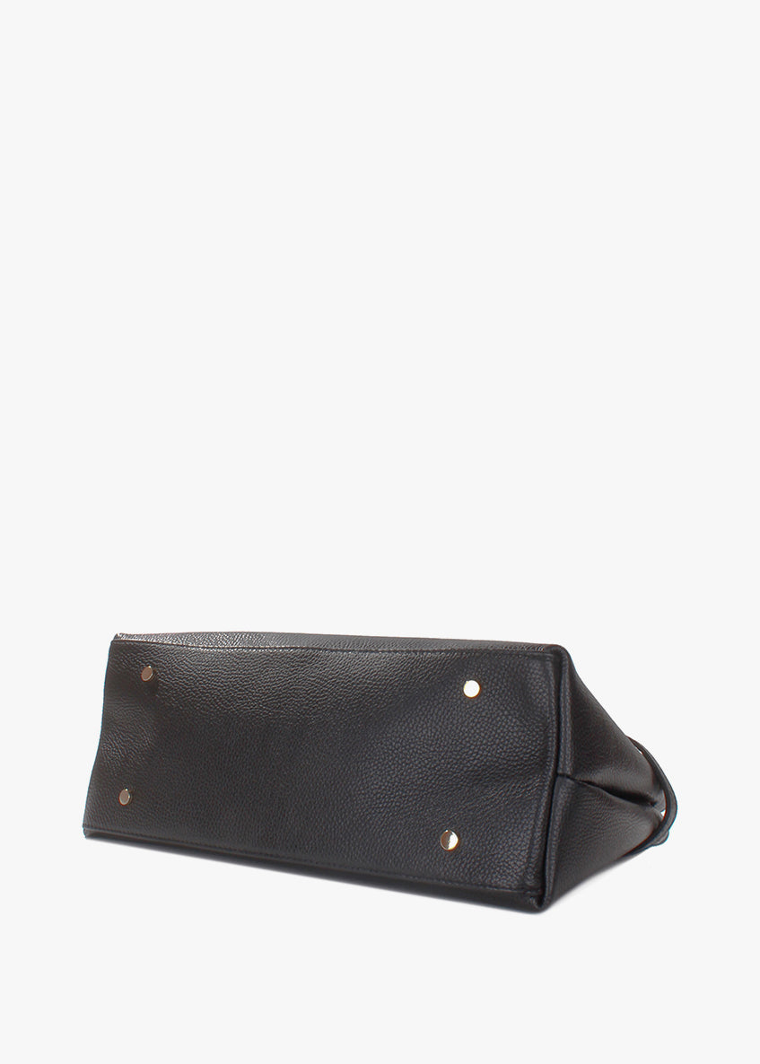 Bolso de mano de piel italiana Negro 9090-05-32