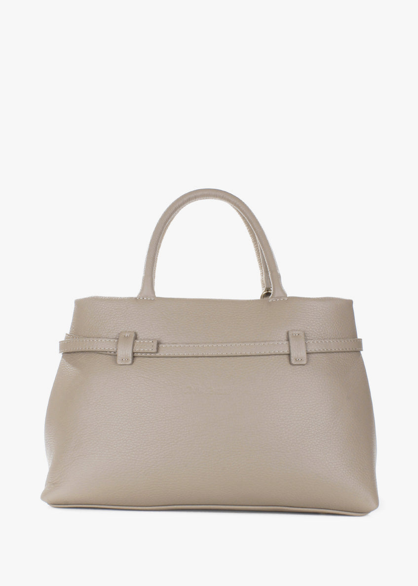 Bolso de mano de piel italiana Beige 9090-11-32