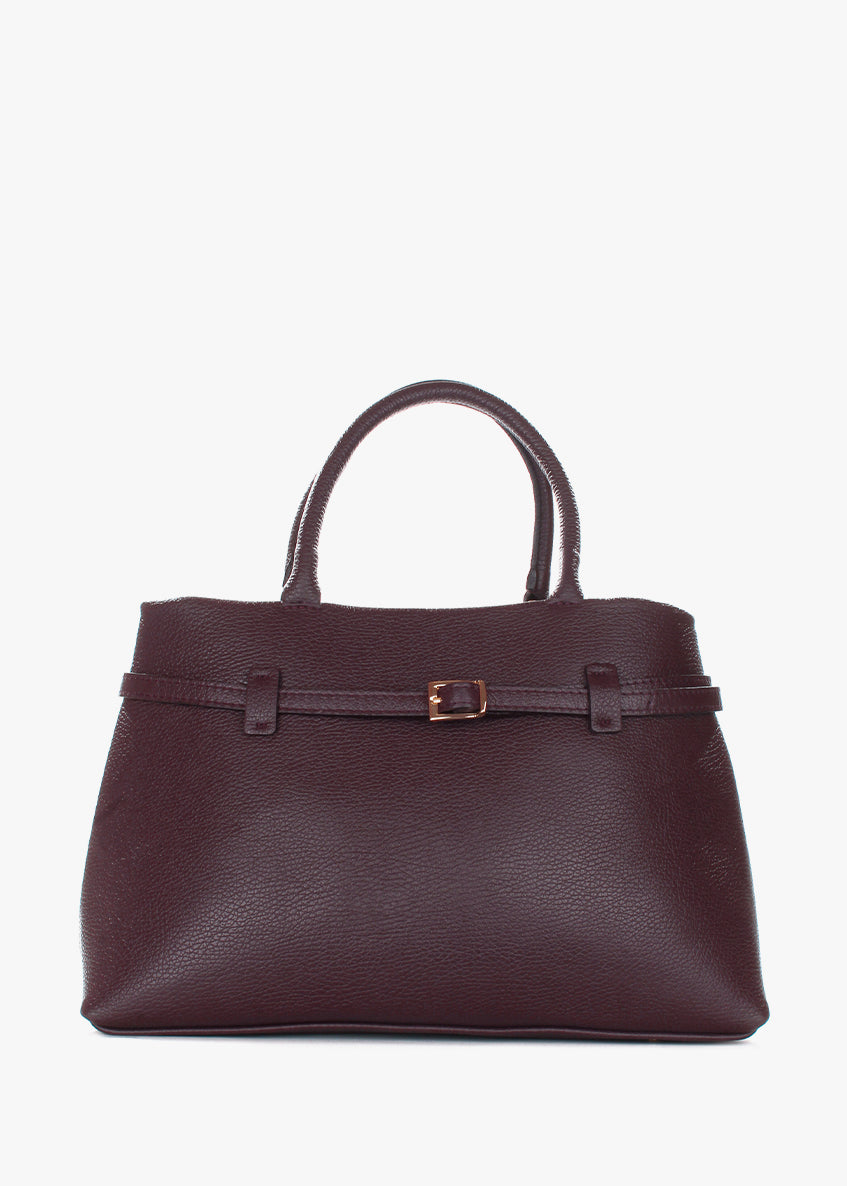 Bolso de mano de piel italiana Borgoña 9090-103-32