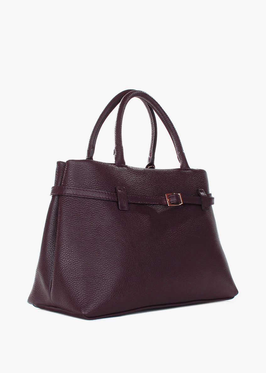 Bolso de mano de piel italiana Borgoña 9090-103-32