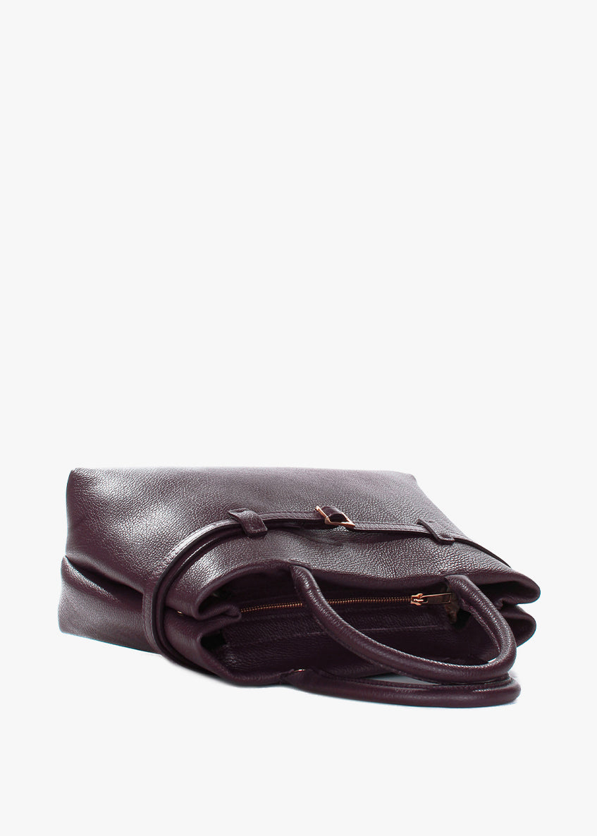 Bolso de mano de piel italiana Borgoña 9090-103-32