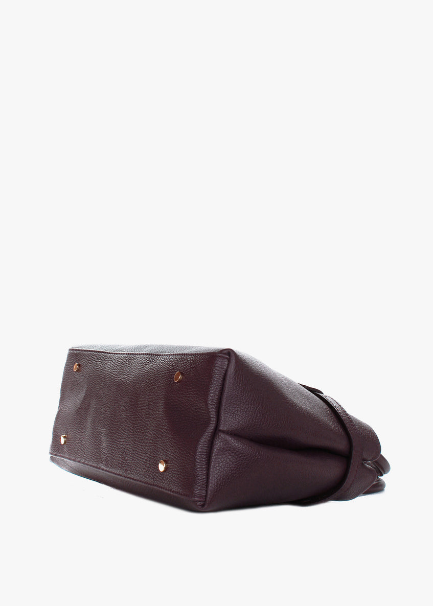 Bolso de mano de piel italiana Borgoña 9090-103-32