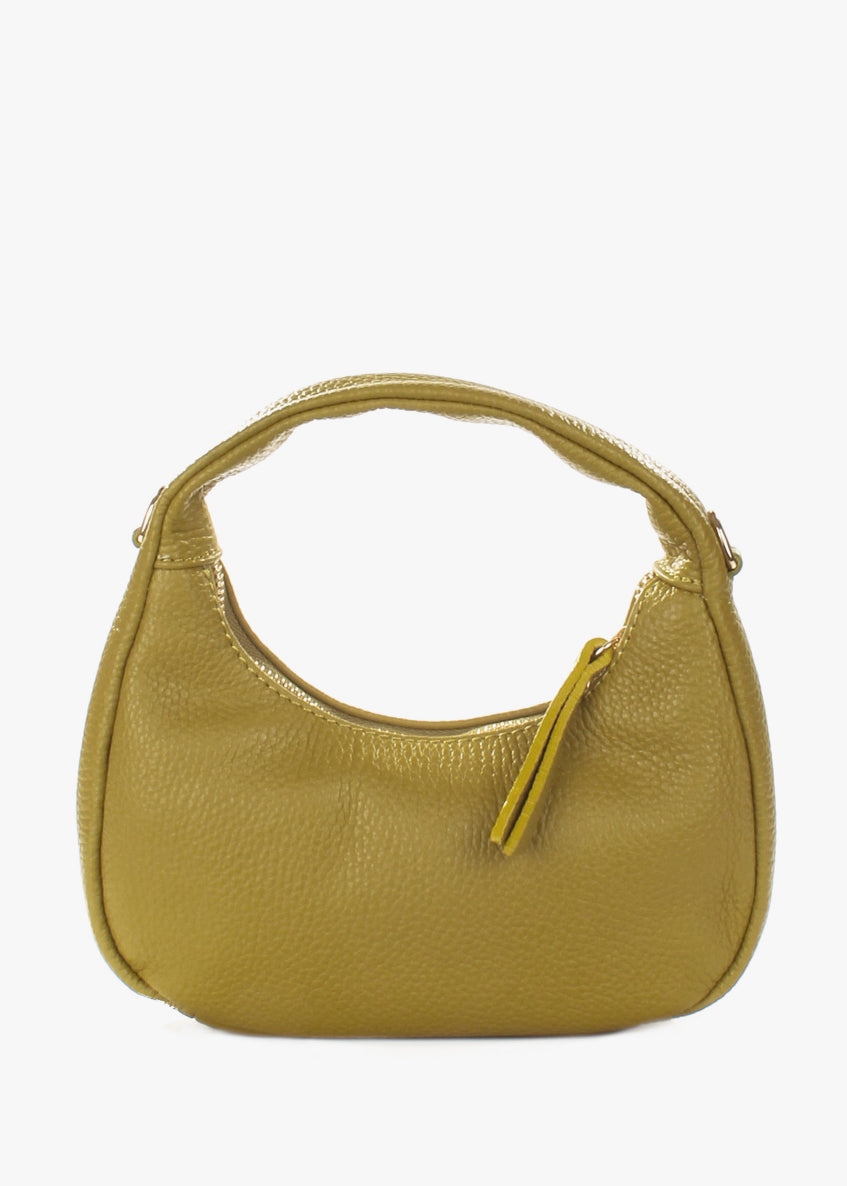 Bolso de hombro de piel italiana Amarillo 3131-55-32