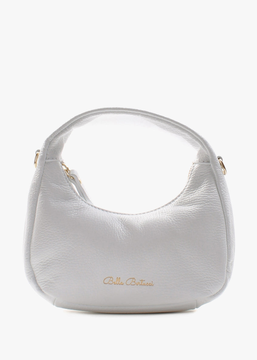 Bolso de hombro de piel italiana Blanco 3131-16-32