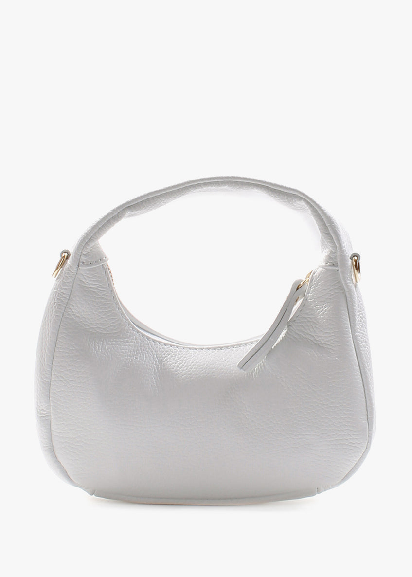 Bolso de hombro de piel italiana Blanco 3131-16-32