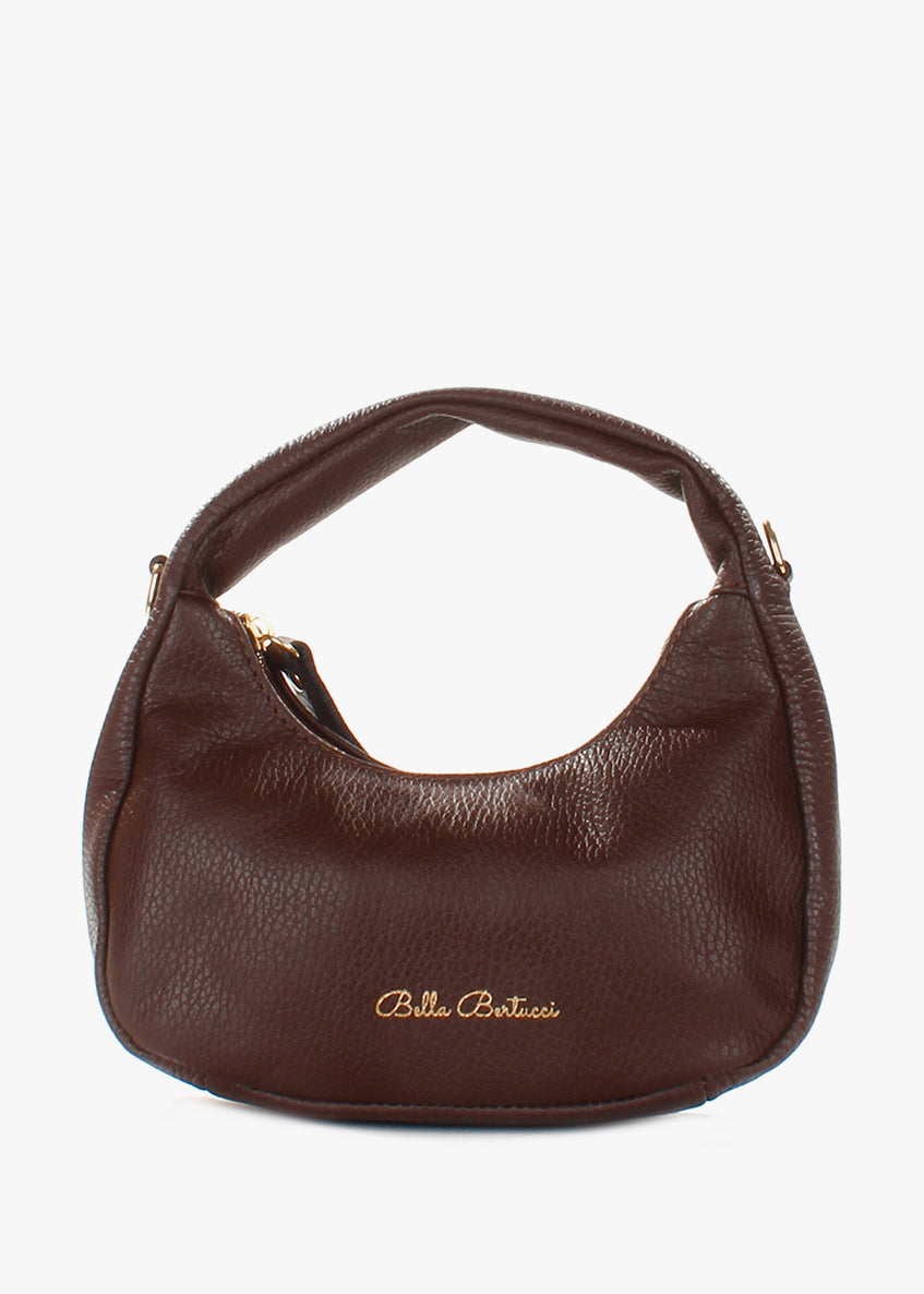 Bolso de hombro de piel italiana Marrón 3131-06-32