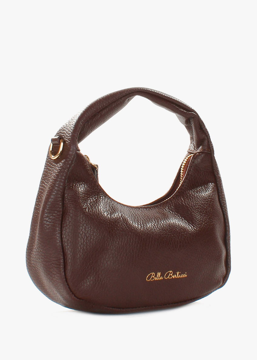 Bolso de hombro de piel italiana Marrón 3131-06-32