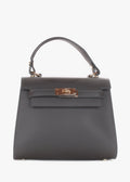 Bolso de mano de piel italiana Gris 3993-27-31