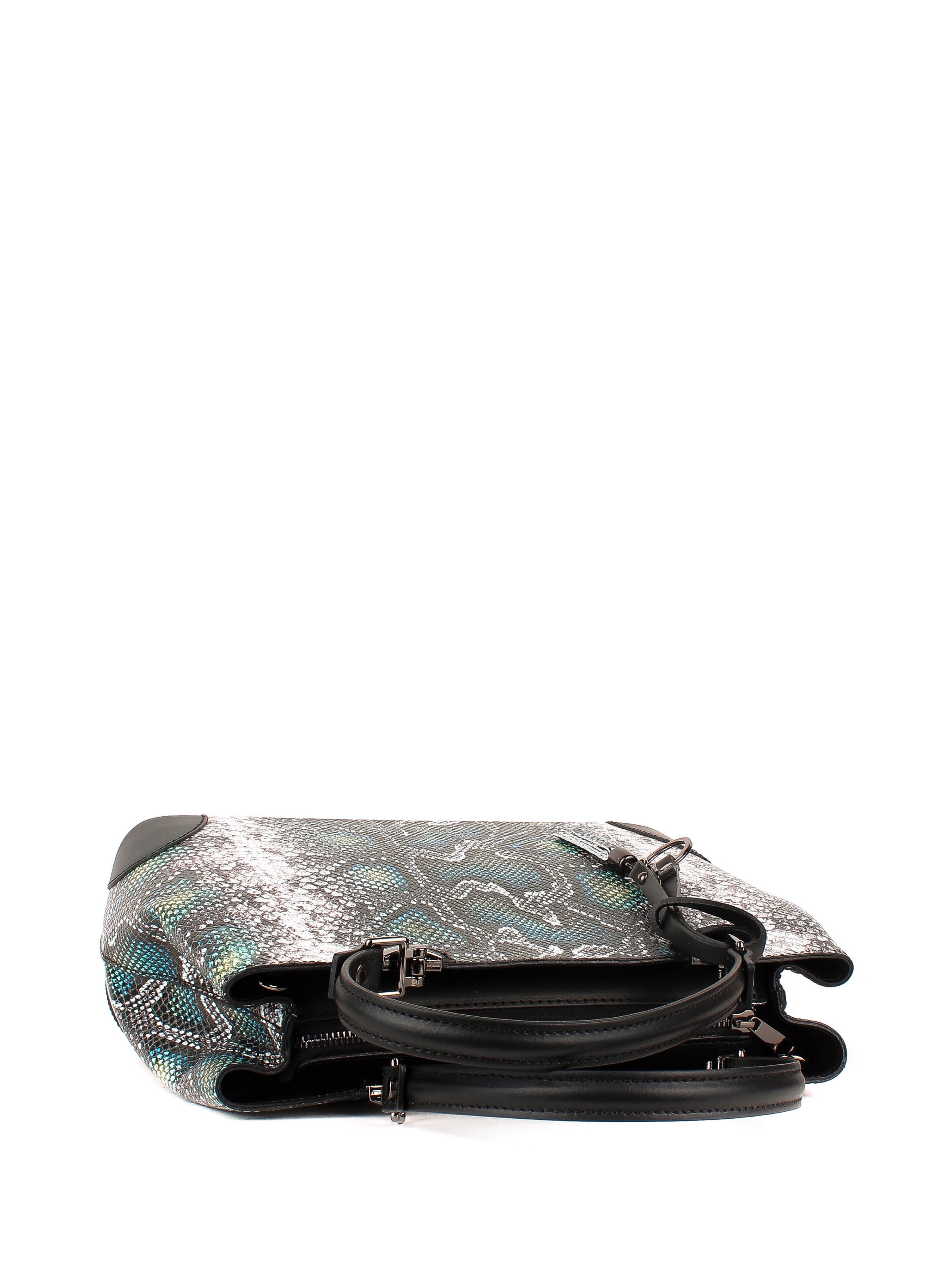 Bolso de mano de piel italiana Verde 7739-08-35