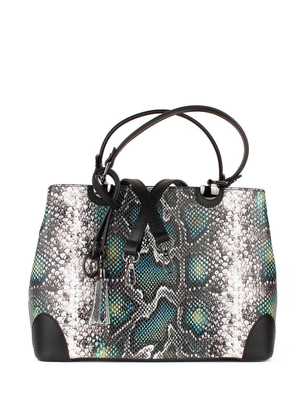 Bolso de mano de piel italiana Verde 7739-08-35