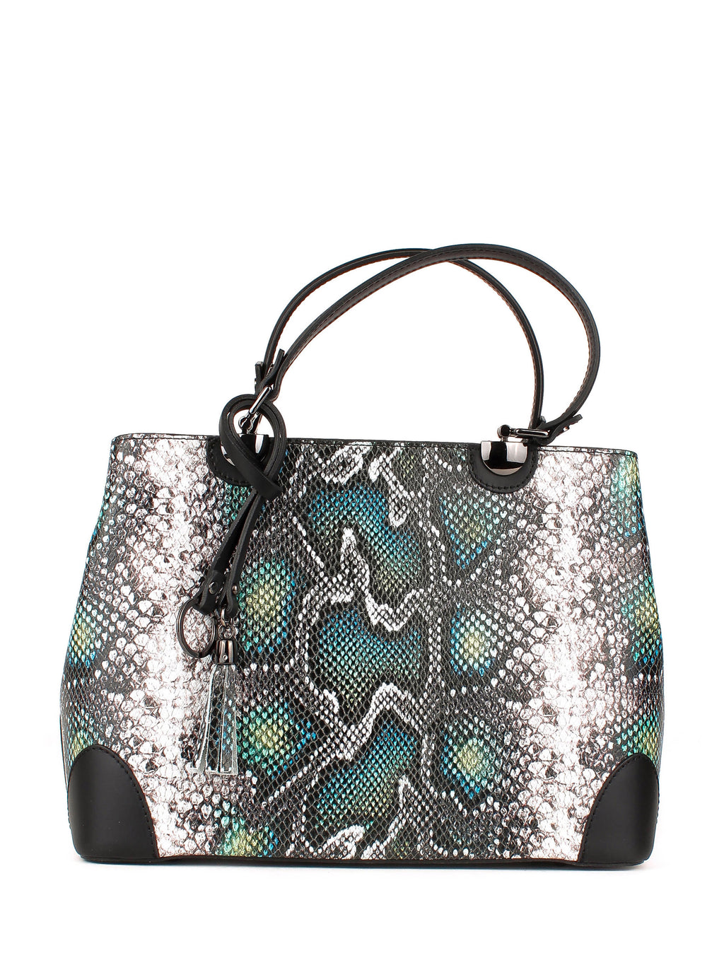 Bolso de mano de piel italiana Verde 7739-08-35