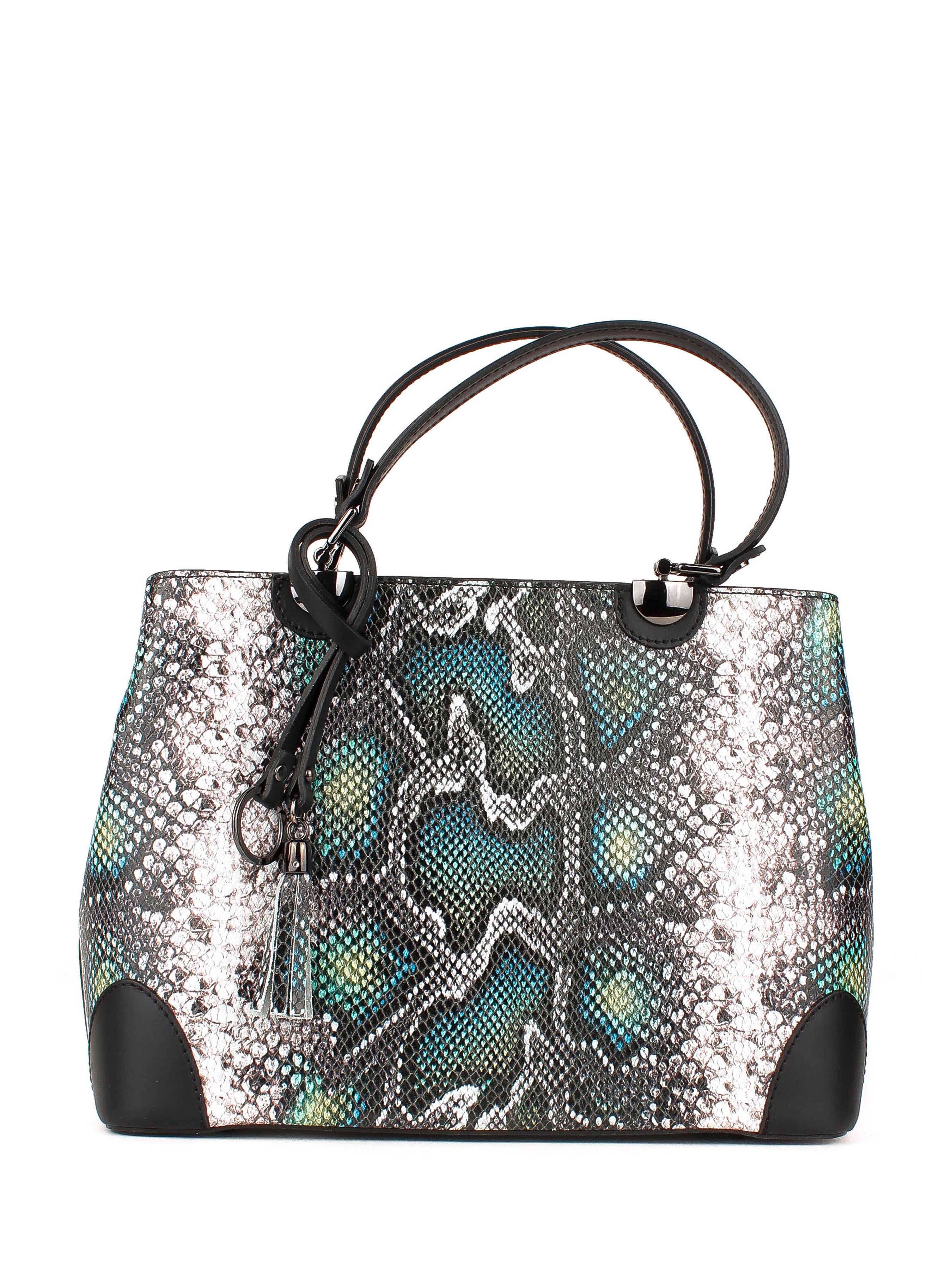 Bolso de mano de piel italiana Verde 7739-08-35