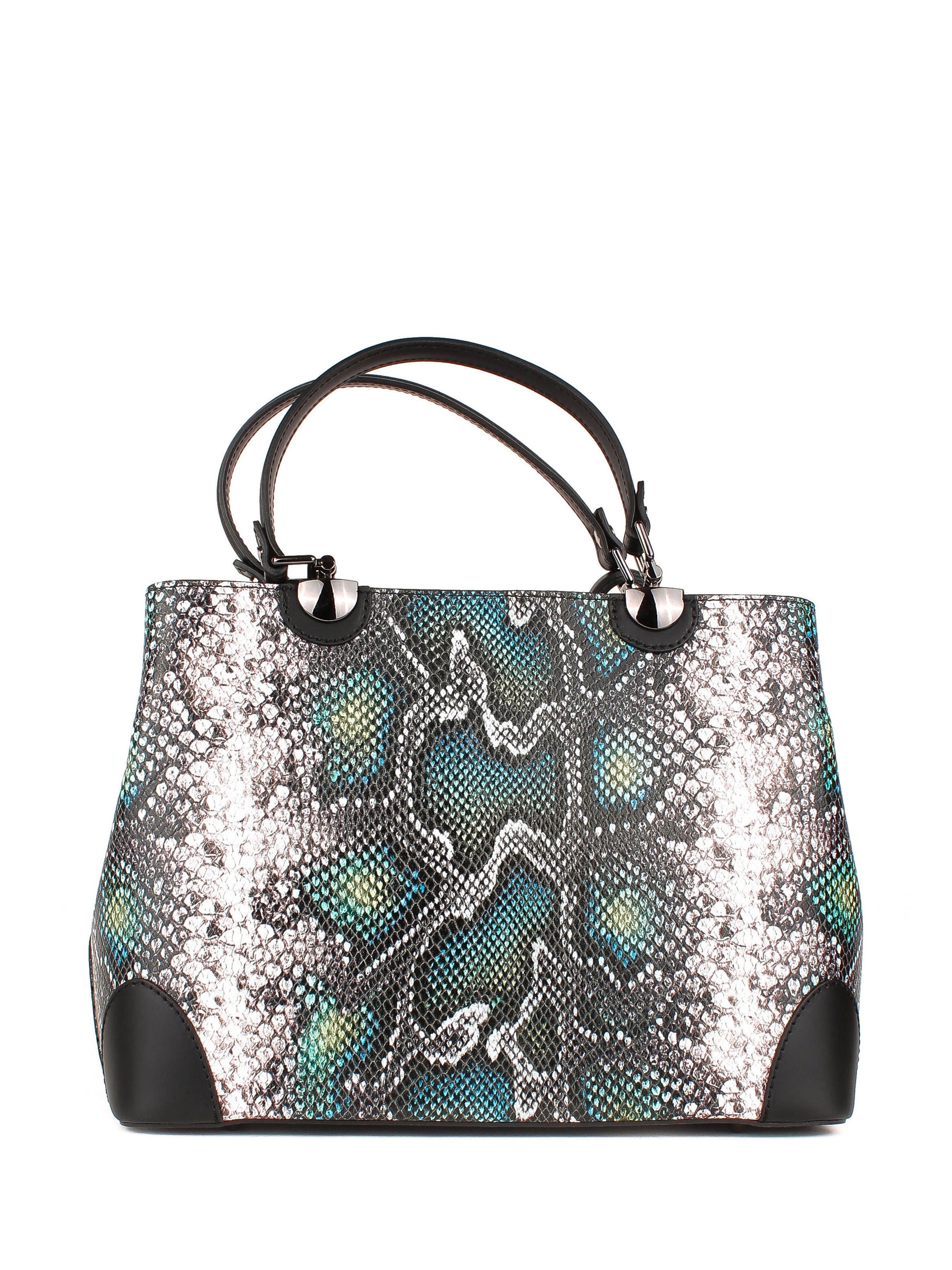 Bolso de mano de piel italiana Verde 7739-08-35