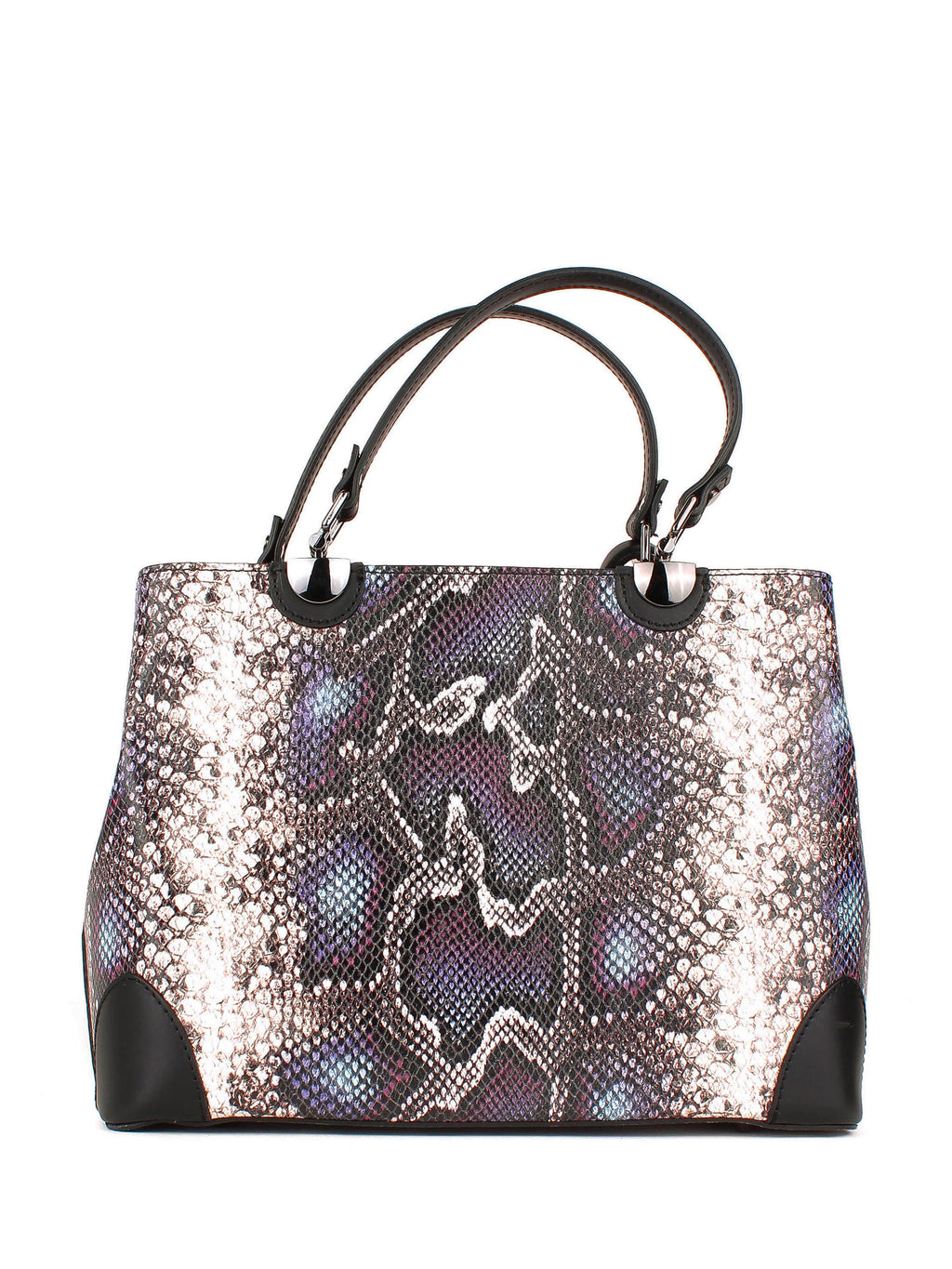 Bolso de mano de piel italiana Morado 7739-14-35