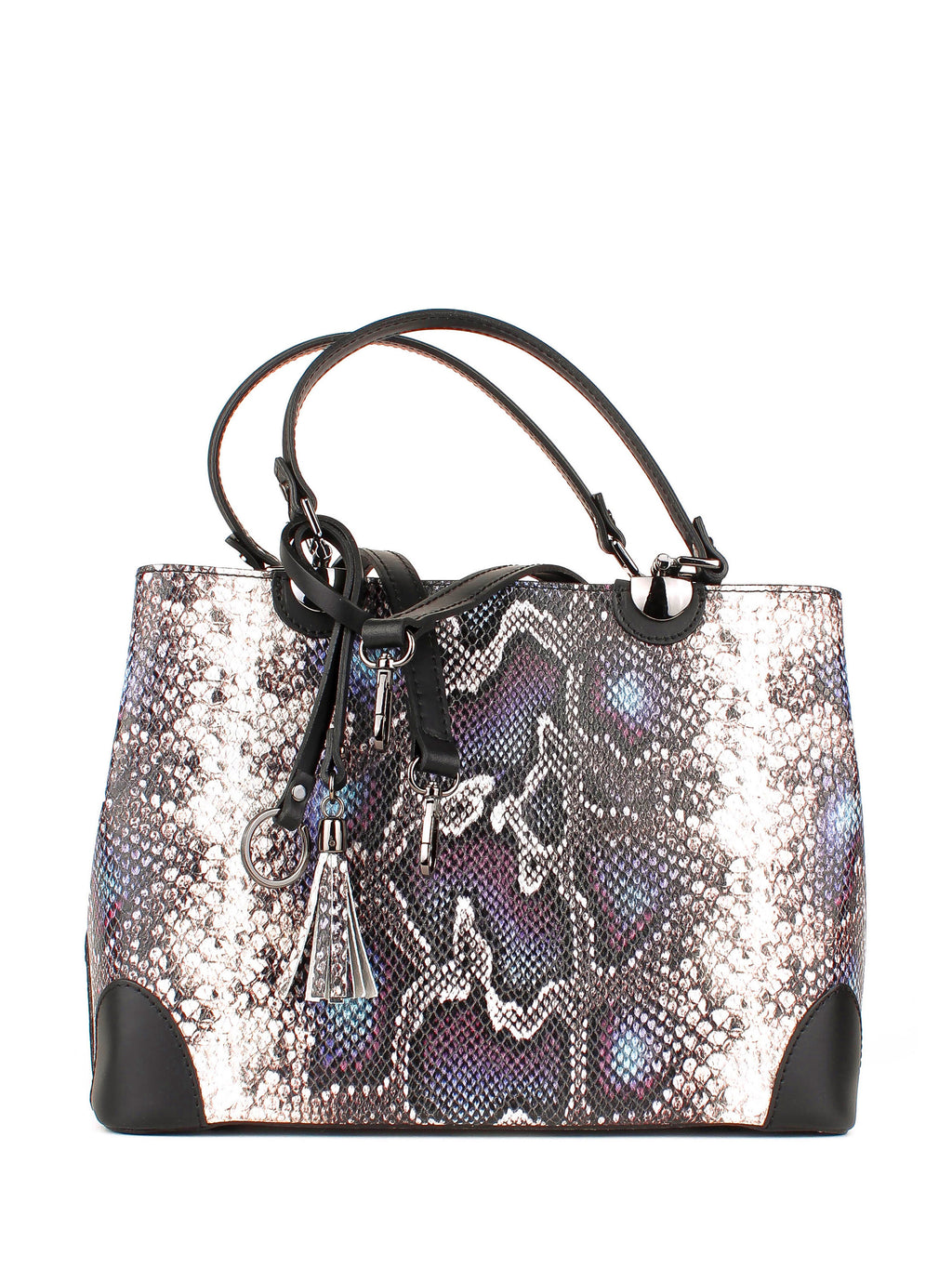 Bolso de mano de piel italiana Morado 7739-14-35