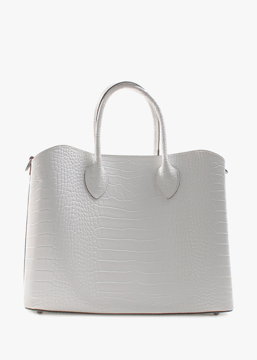 Bolso Tote de piel italiana Blanco 4391-16-36