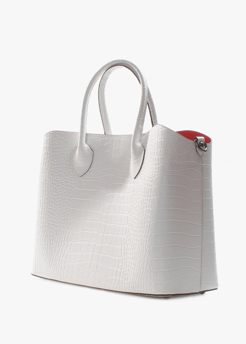 Bolso Tote de piel italiana Blanco 4391-16-36