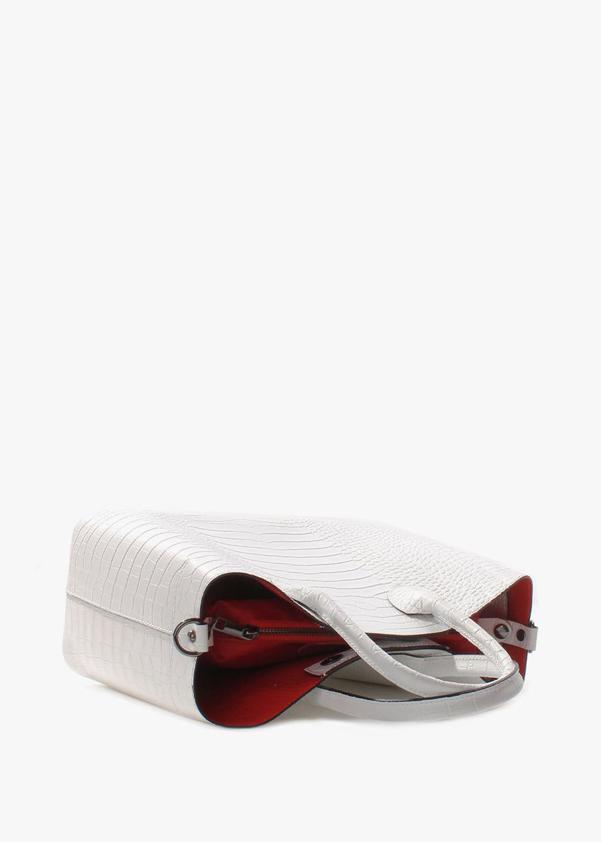 Bolso Tote de piel italiana Blanco 4391-16-36