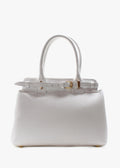 Bolso de mano de piel italiana Blanco 6846-16-32