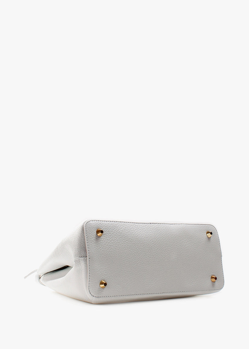 Bolso de mano de piel italiana Blanco 6846-16-32