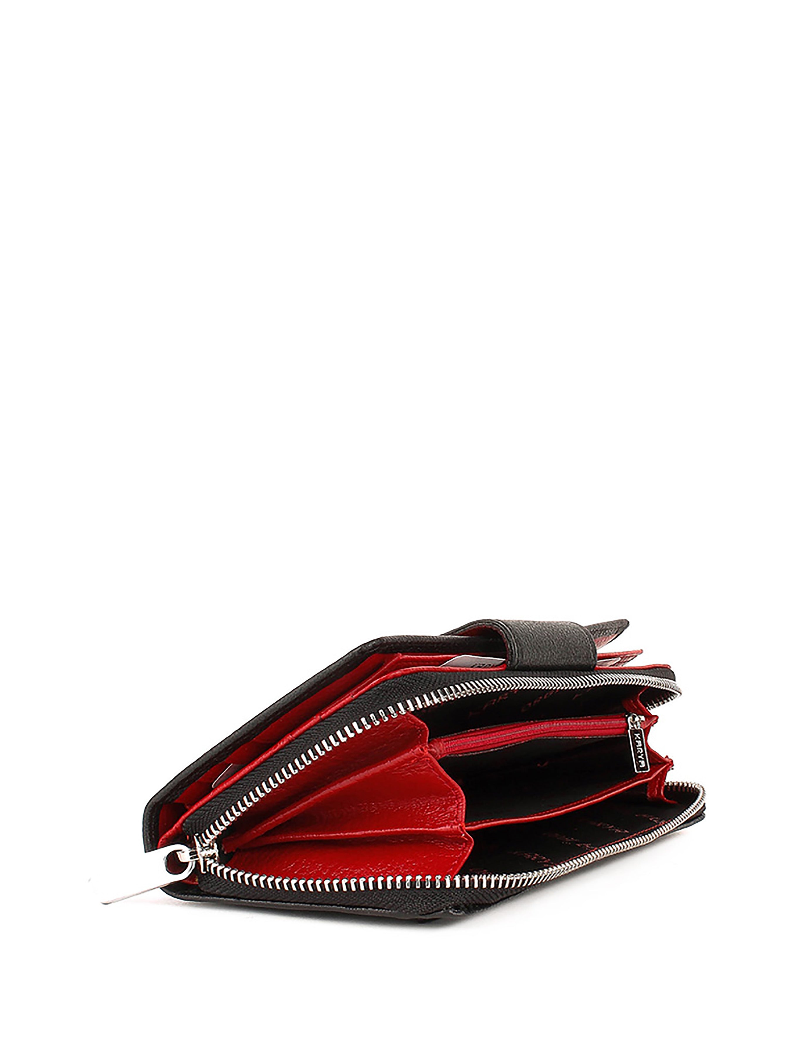 Cartera de piel italiana Negro 1119-45-46