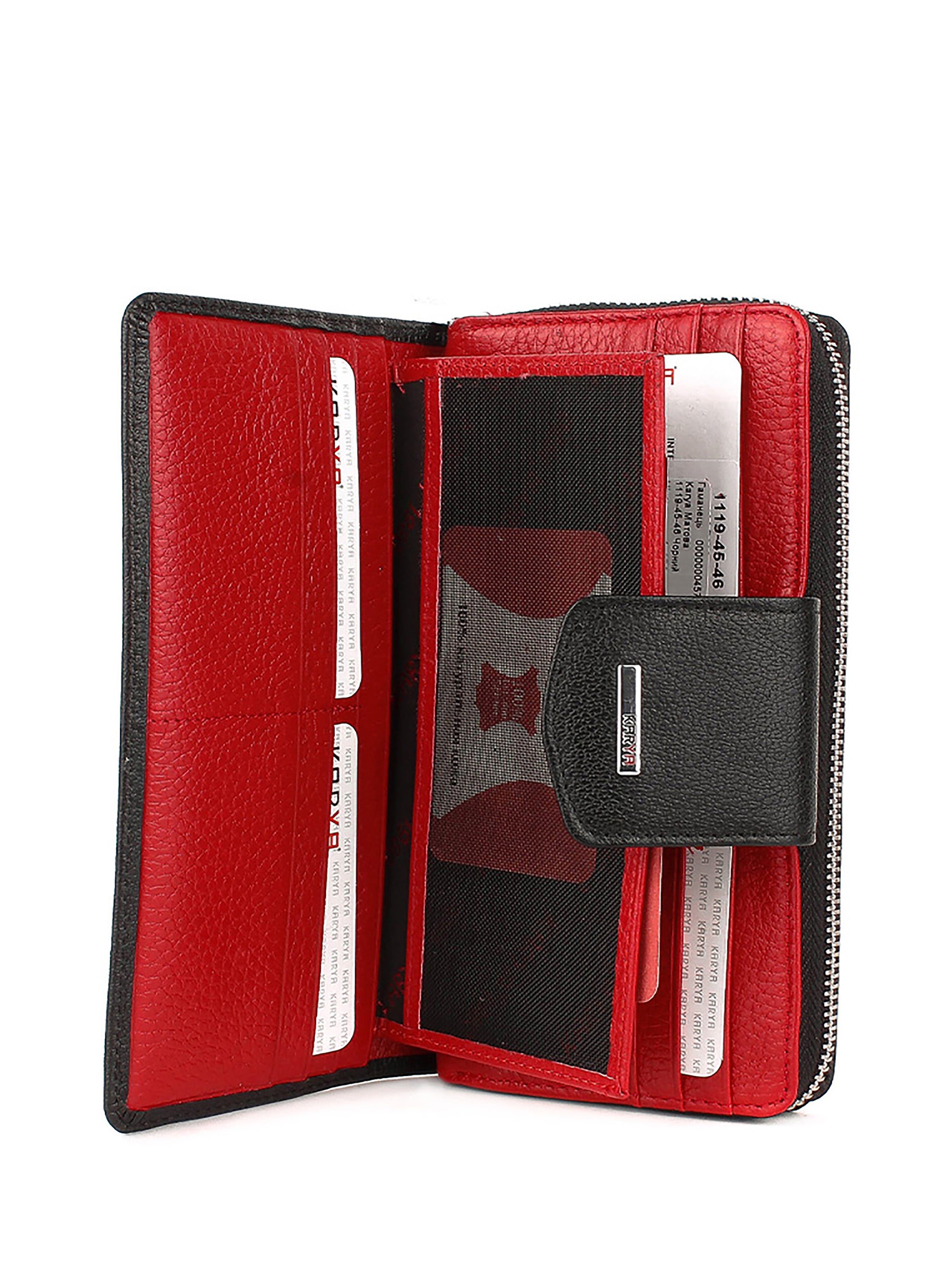 Cartera de piel italiana Negro 1119-45-46