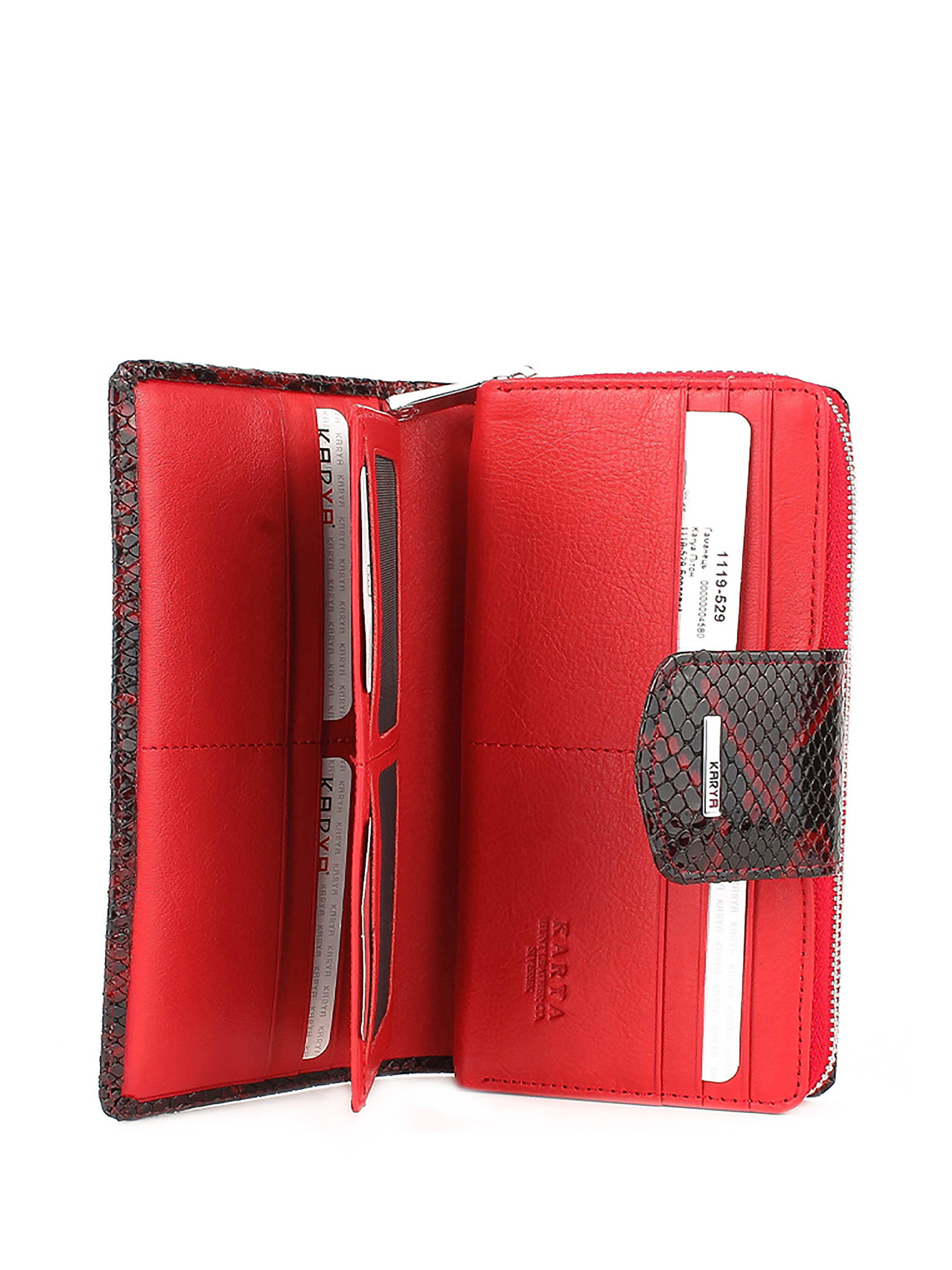 Cartera de piel italiana Burgoña 1119-529