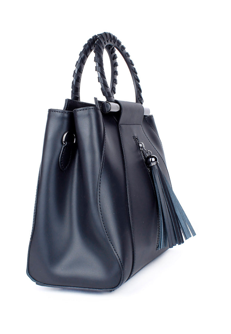 Bolso de mano de piel italiana Organo Negro