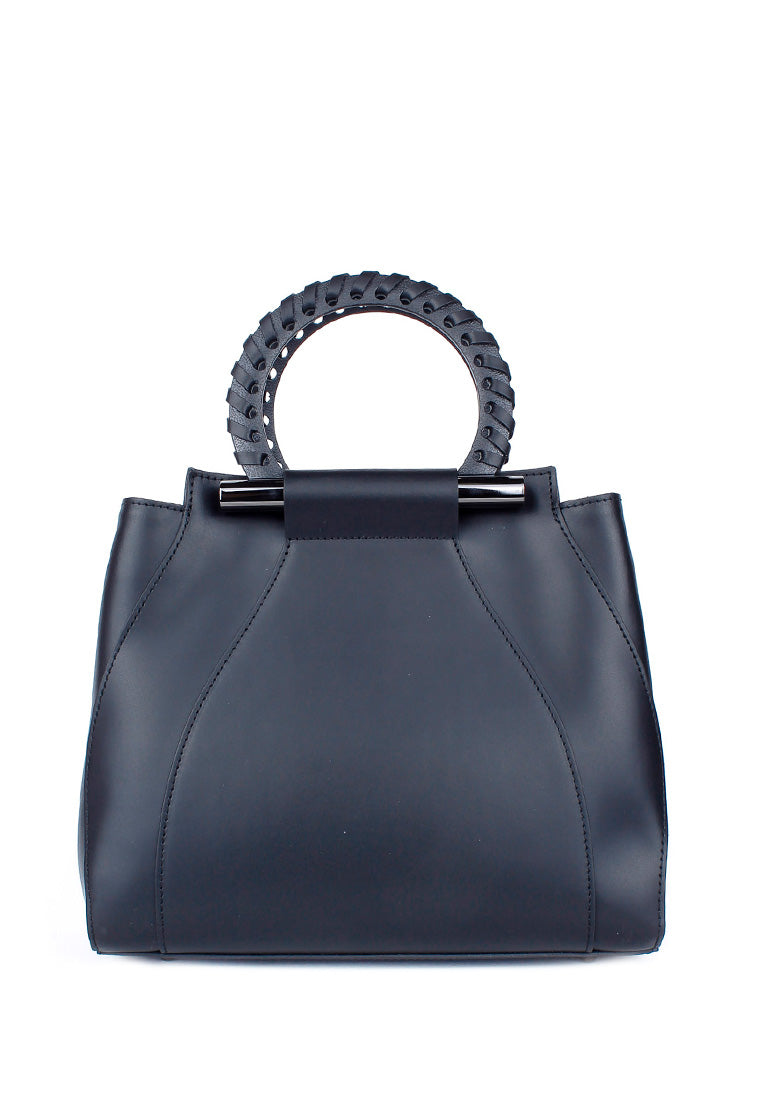 Bolso de mano de piel italiana Organo Negro