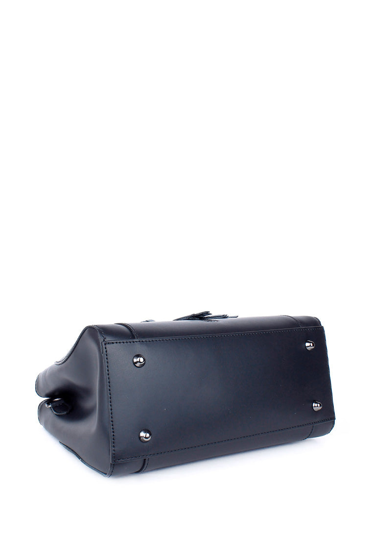 Bolso de mano de piel italiana Organo Negro