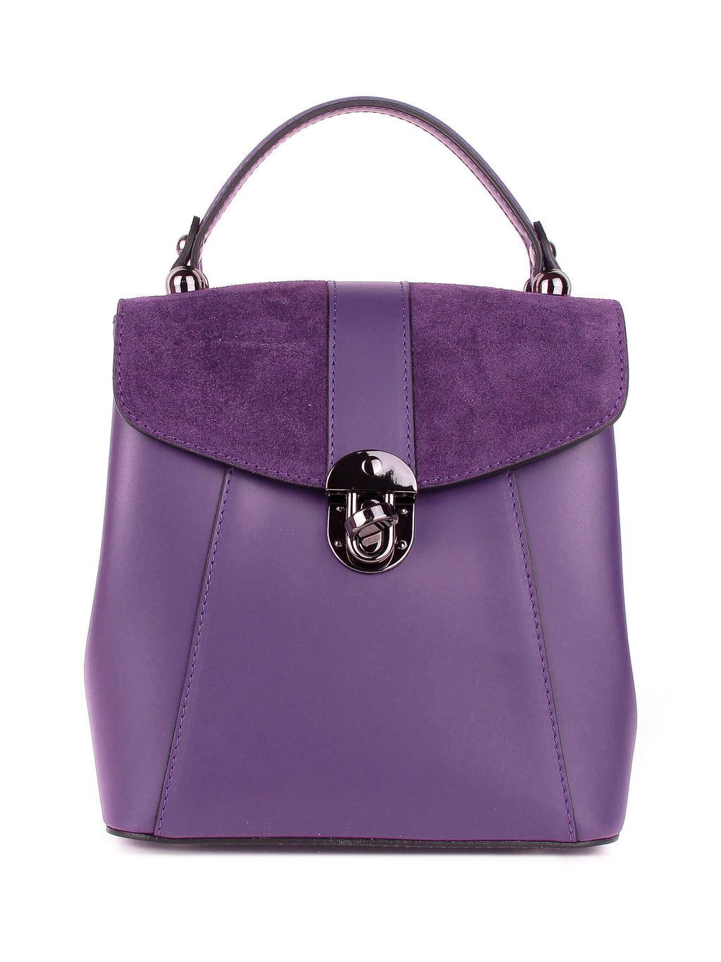 Mochila de piel para mujer Morado 4123-14-39