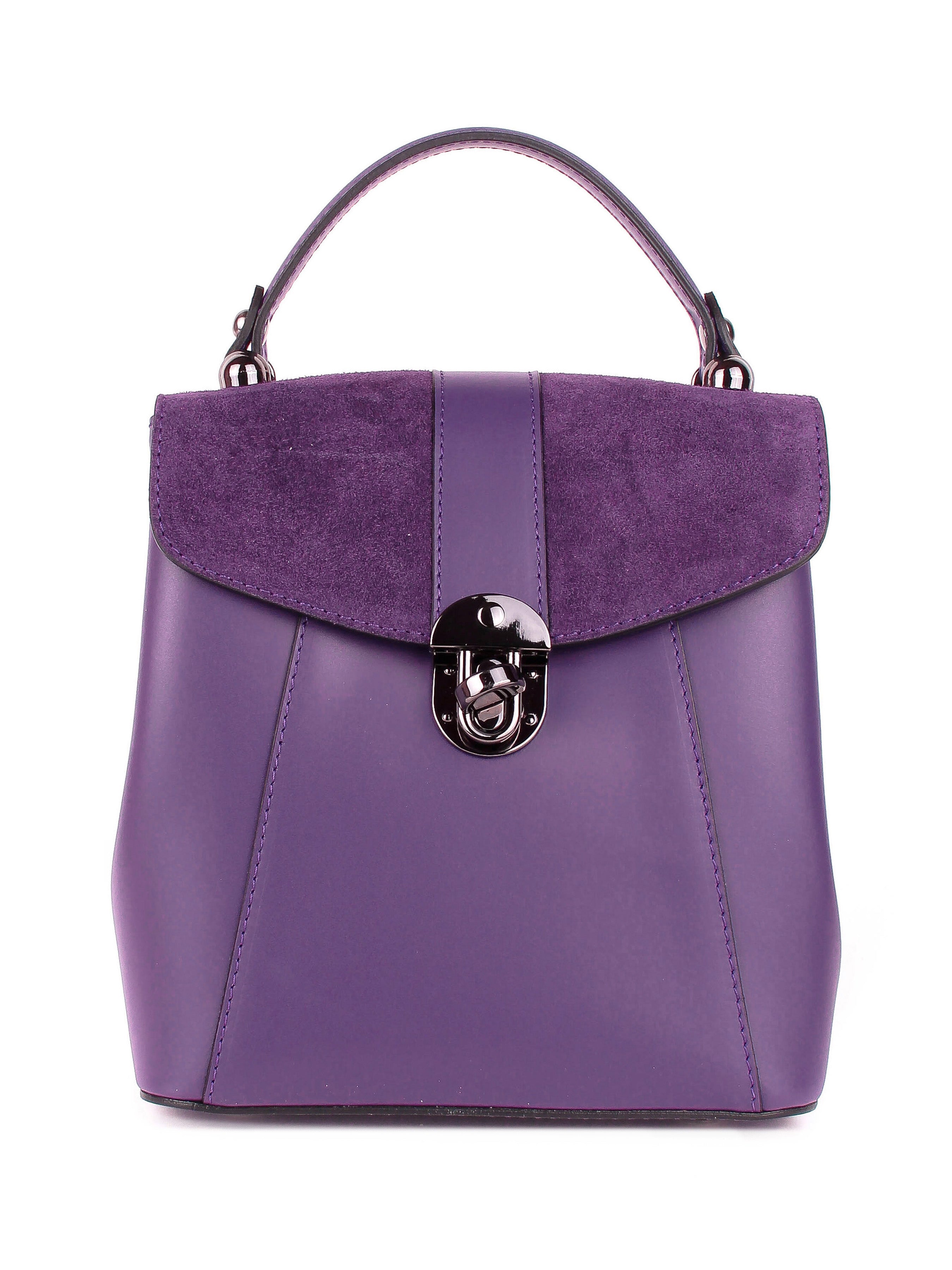 Mochila de piel para mujer Morado 4123-14-39