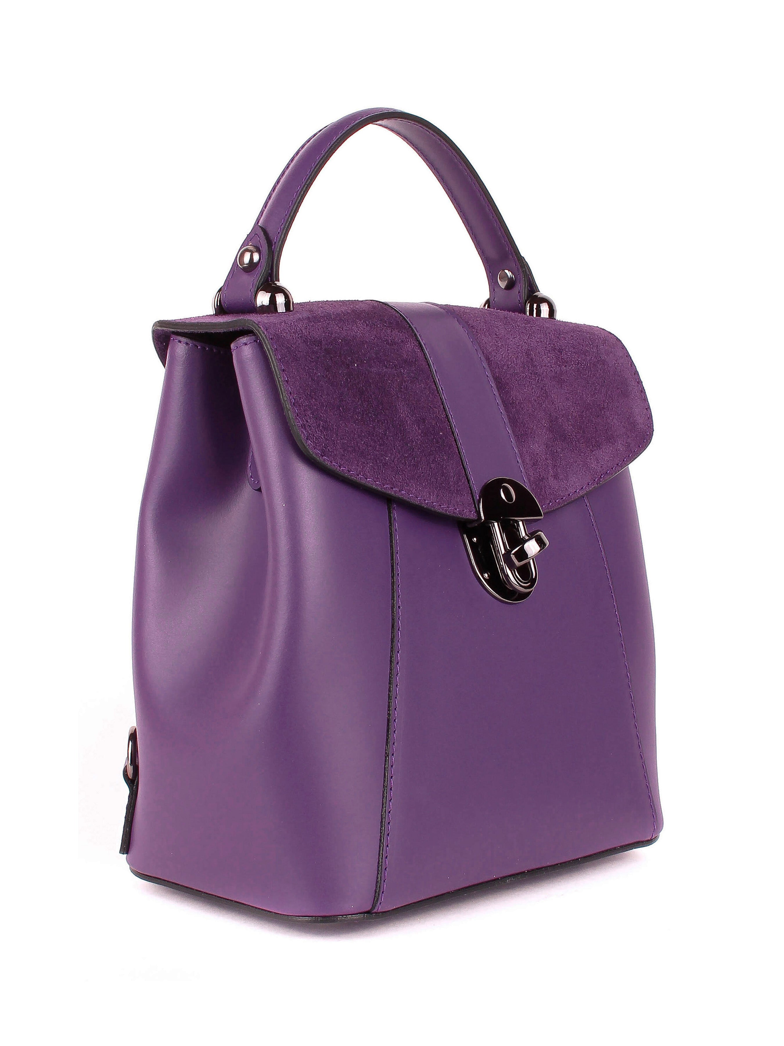 Mochila de piel para mujer Morado 4123-14-39