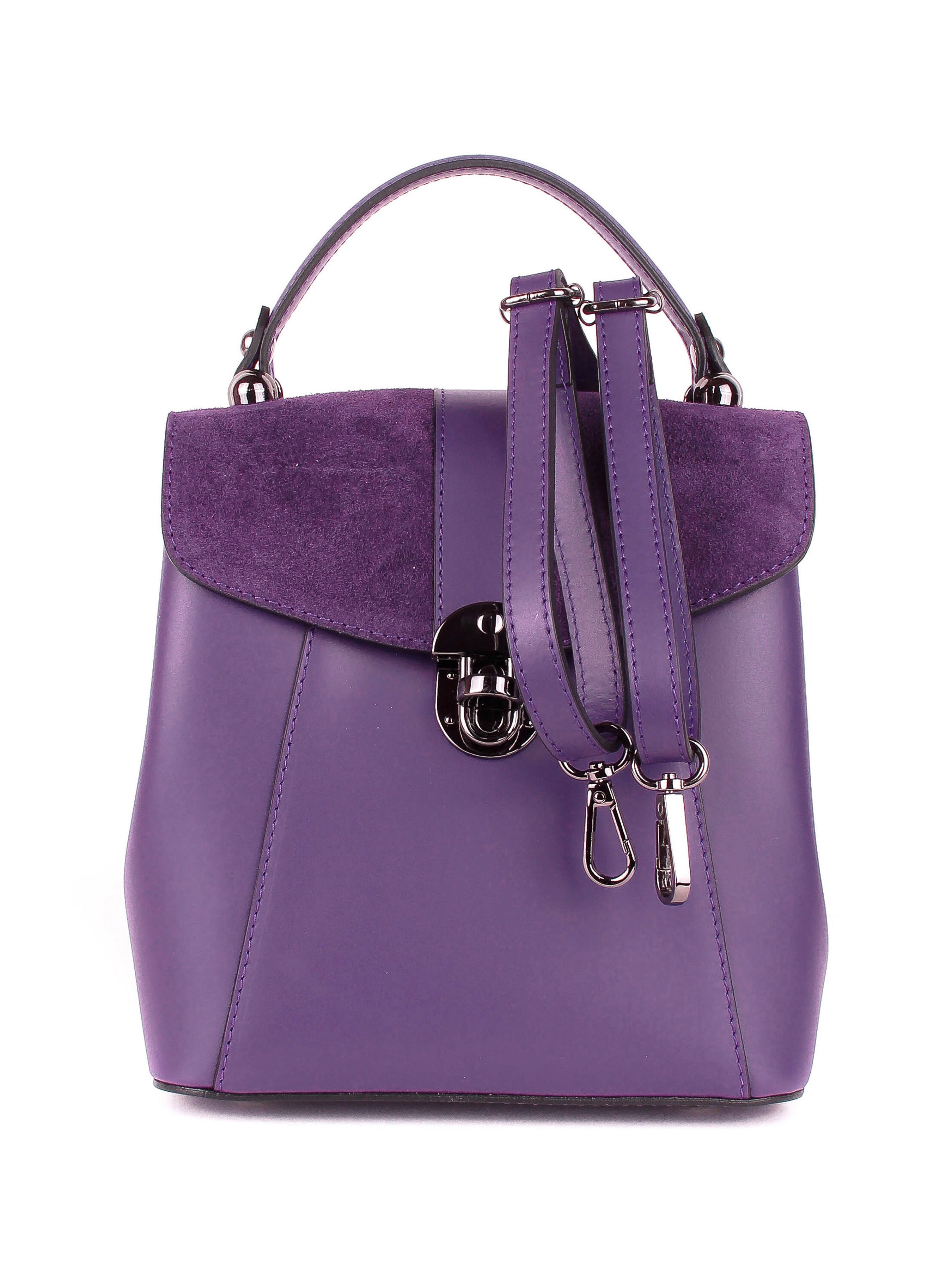 Mochila de piel para mujer Morado 4123-14-39
