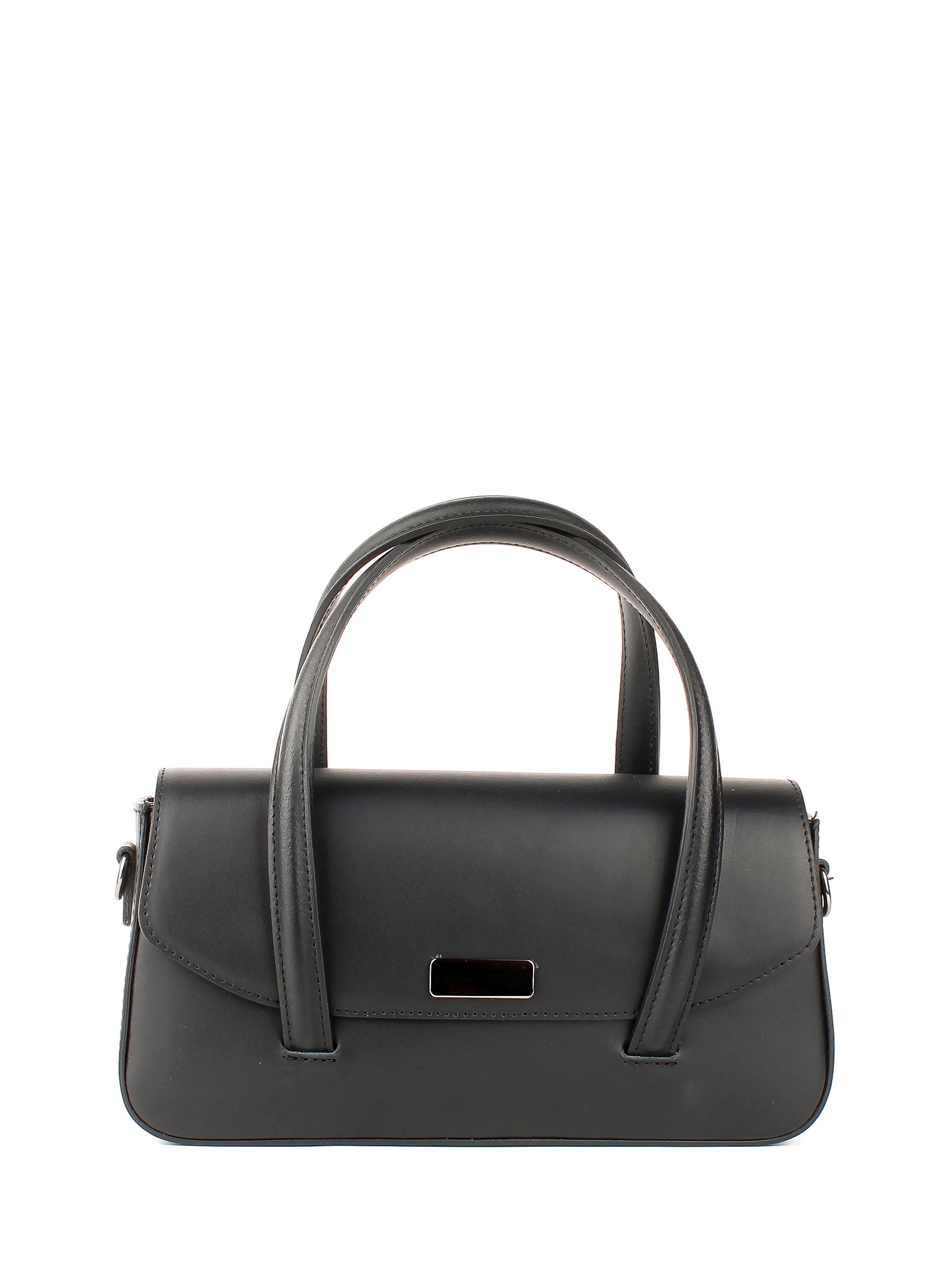 Bolso de mano de piel italiana Negro 3663-05-31