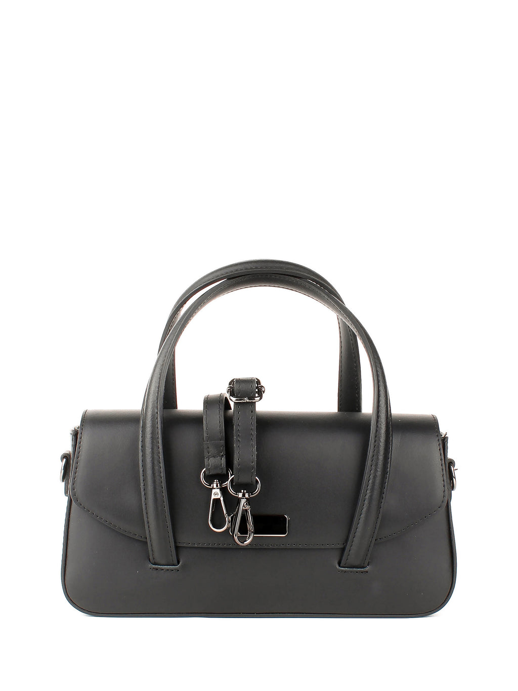 Bolso de mano de piel italiana Negro 3663-05-31