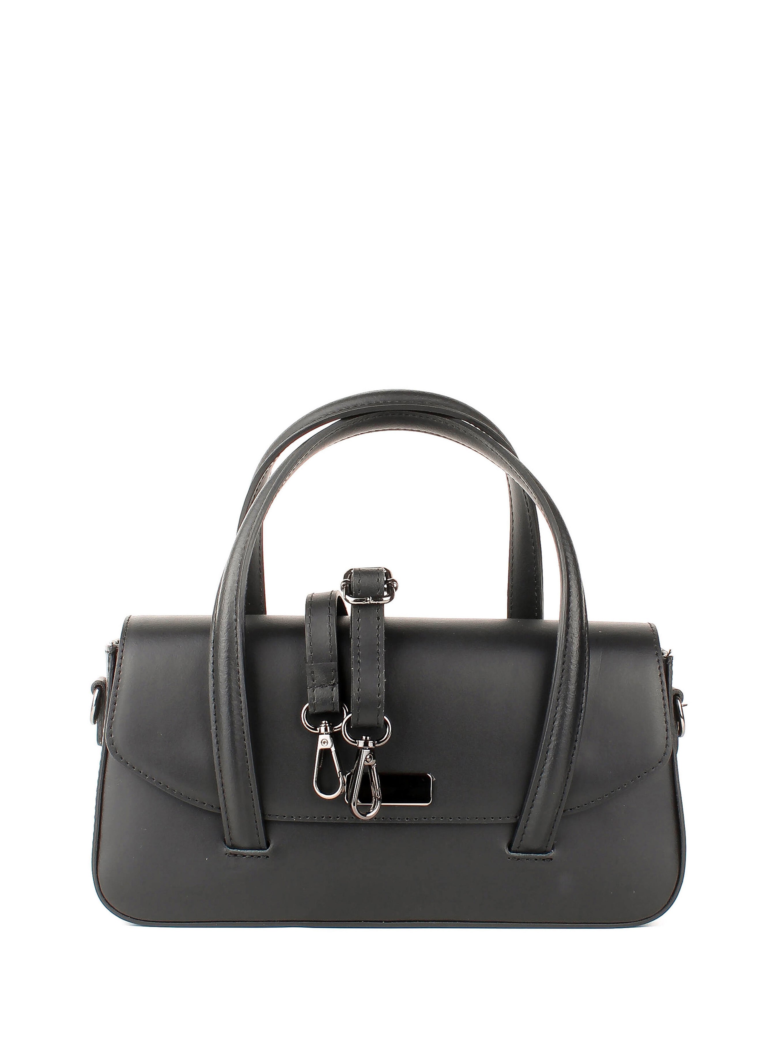 Bolso de mano de piel italiana Negro 3663-05-31