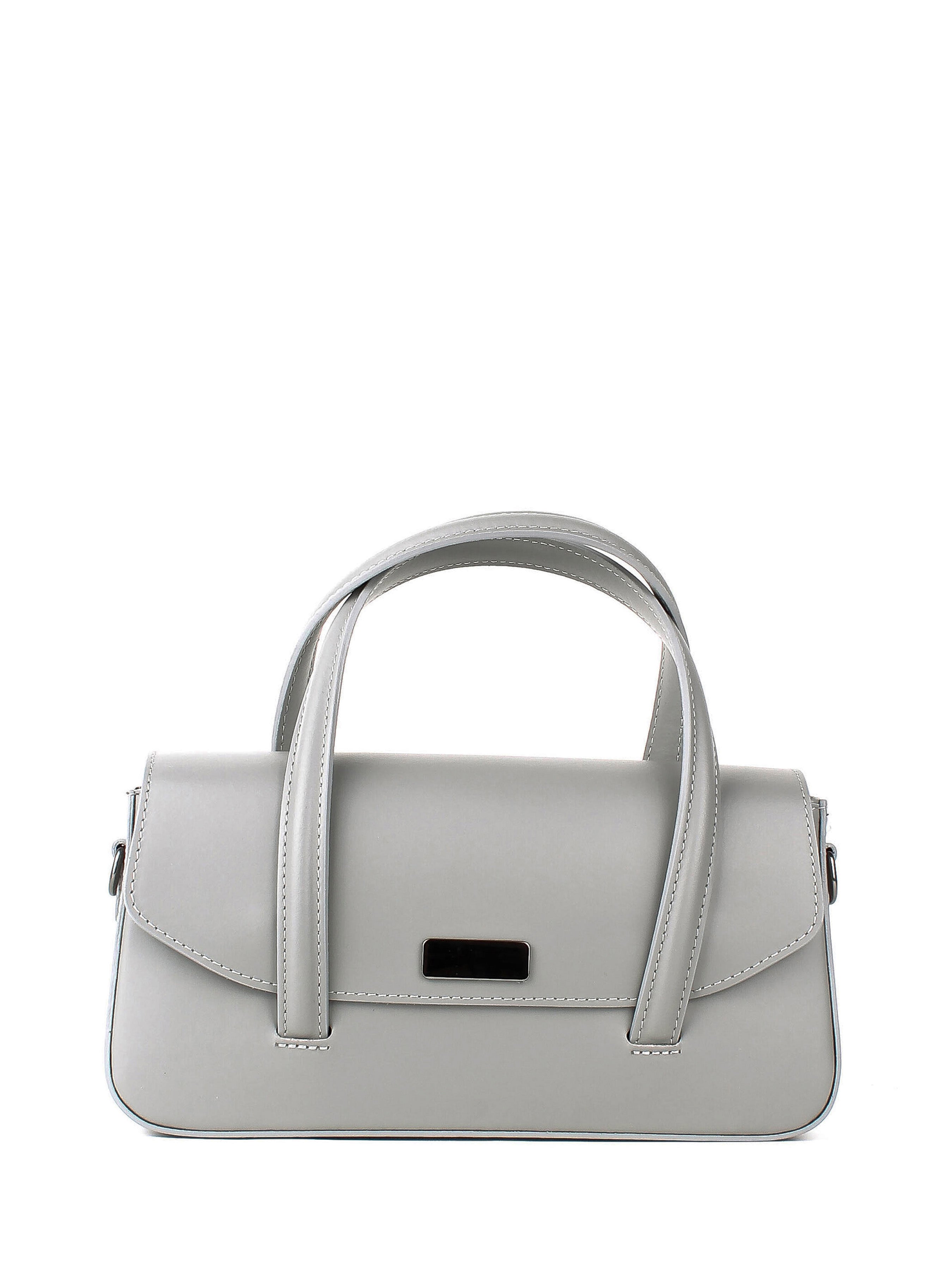 Bolso de mano de piel italiana Gris 3663-18-31