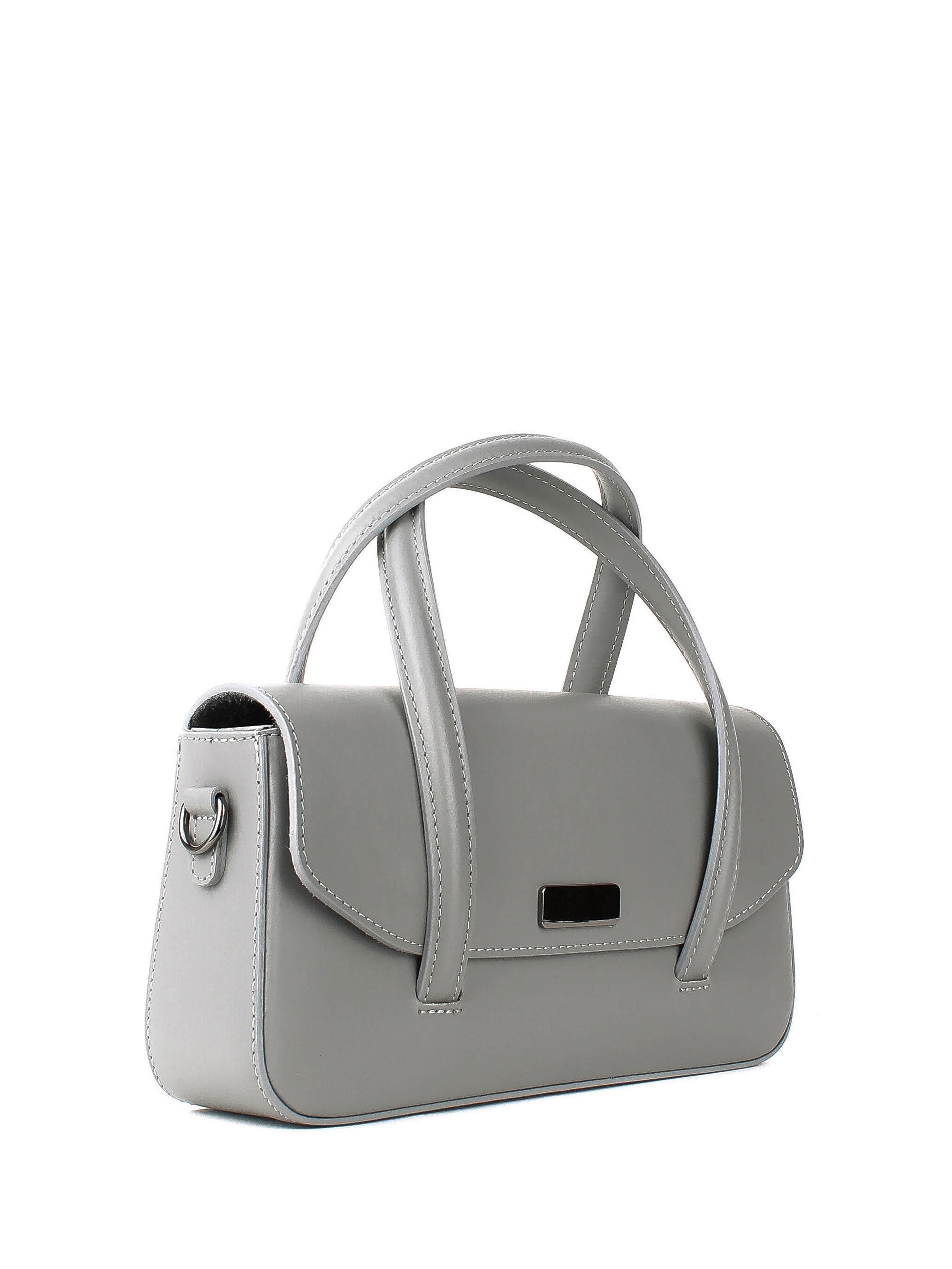 Bolso de mano de piel italiana Gris 3663-18-31