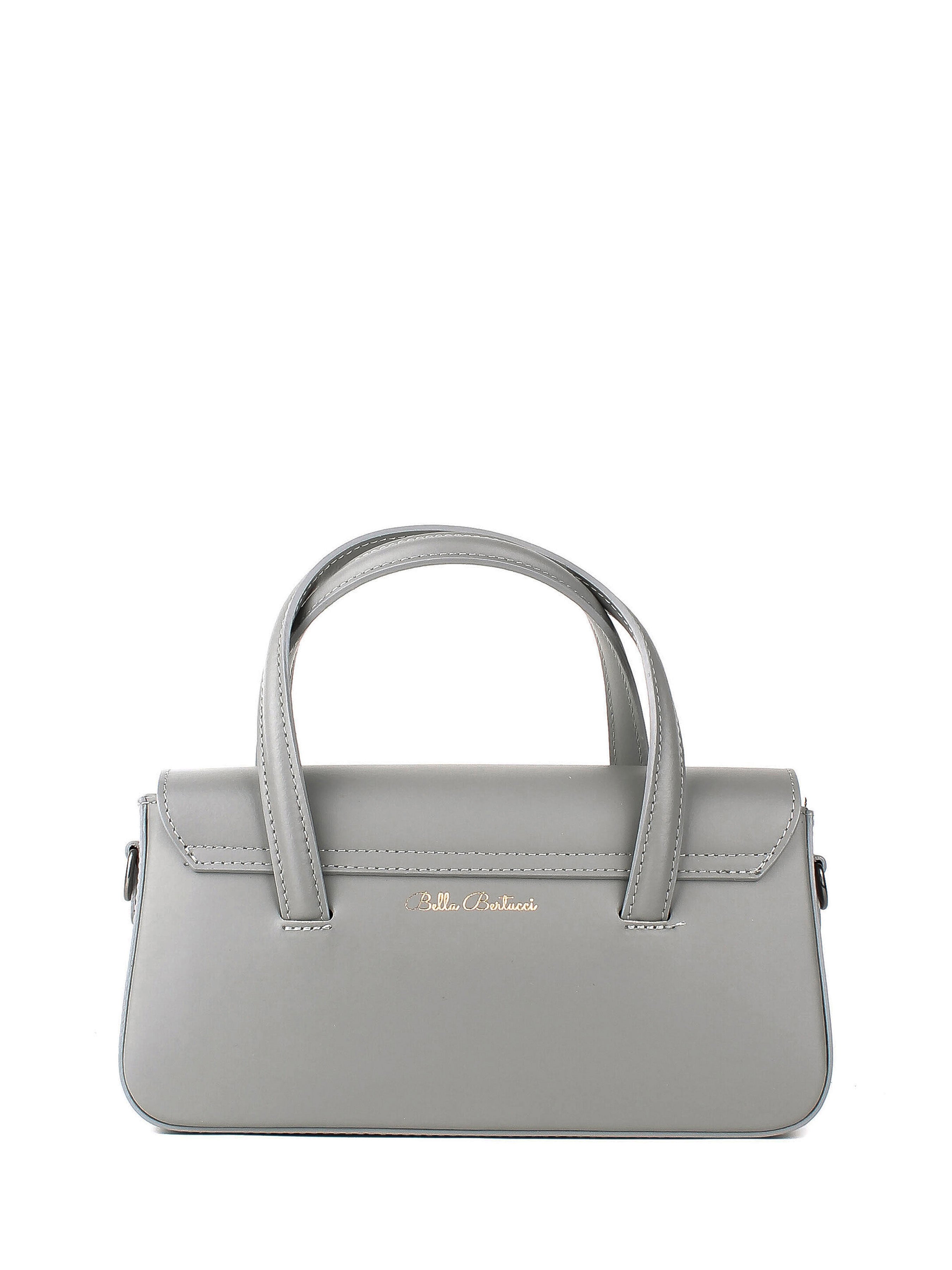 Bolso de mano de piel italiana Gris 3663-18-31