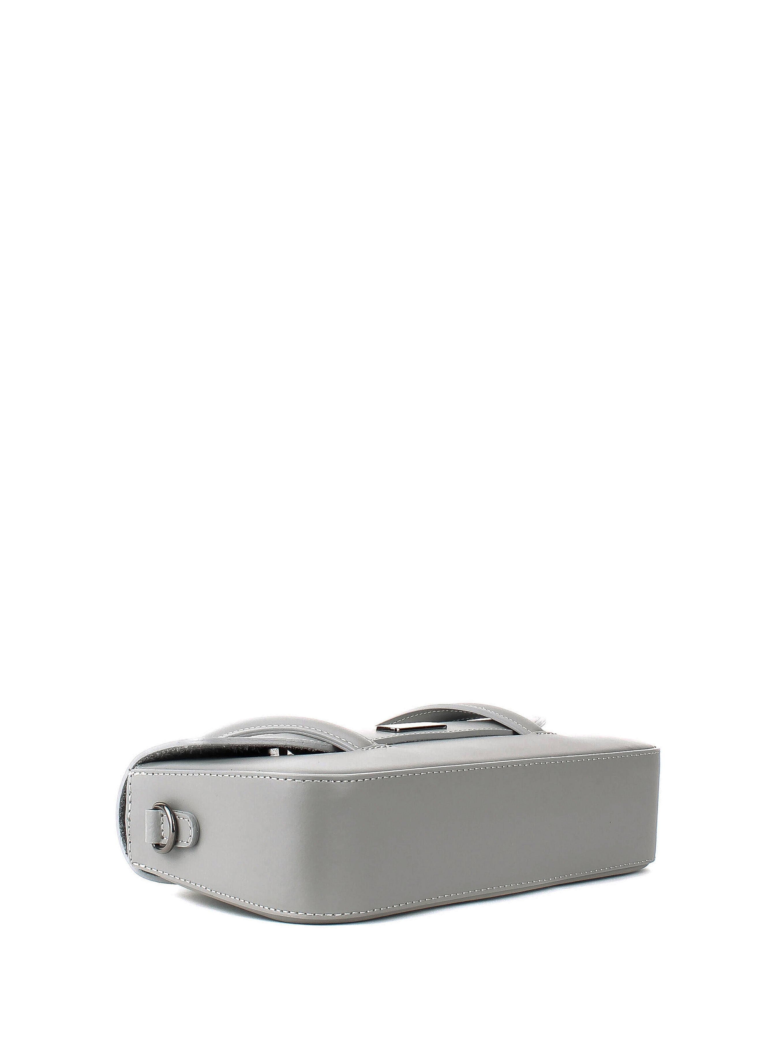 Bolso de mano de piel italiana Gris 3663-18-31