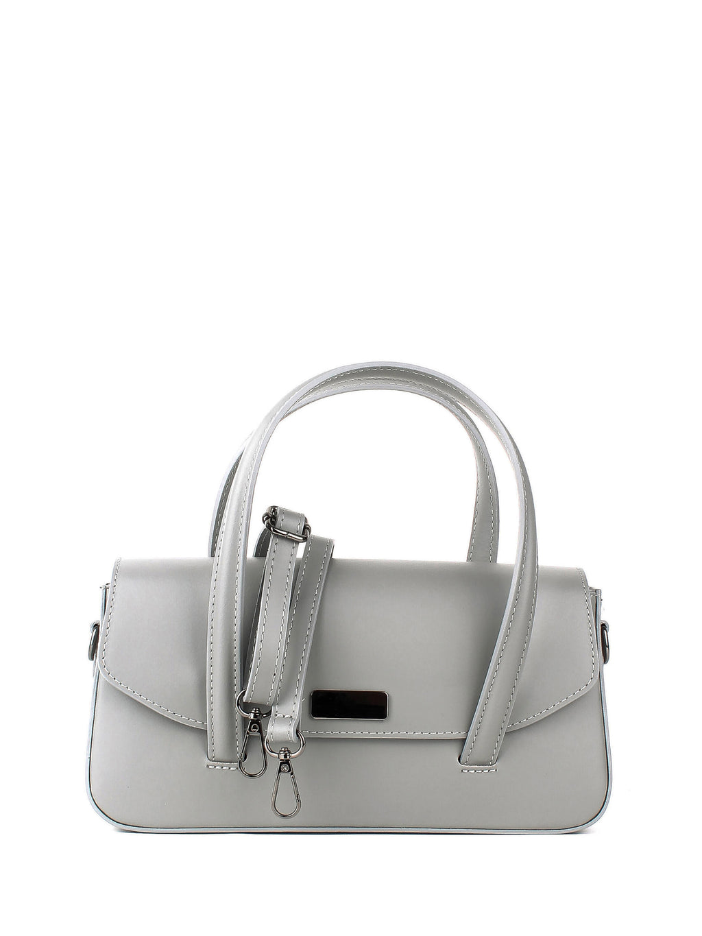 Bolso de mano de piel italiana Gris 3663-18-31
