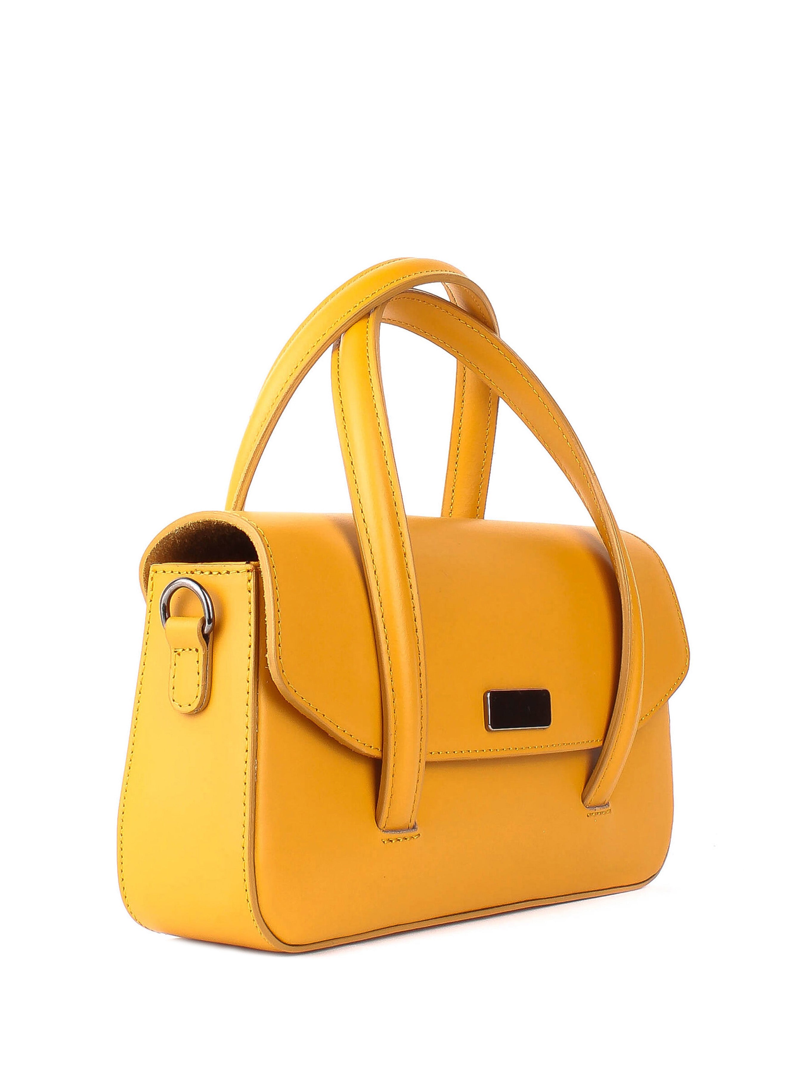 Bolso de mano de piel italiana Amarillo 3663-55-31