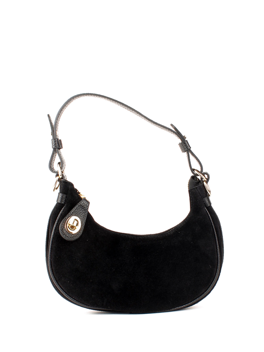 Bolso de hombro de piel italiana Negro 4141-05-47