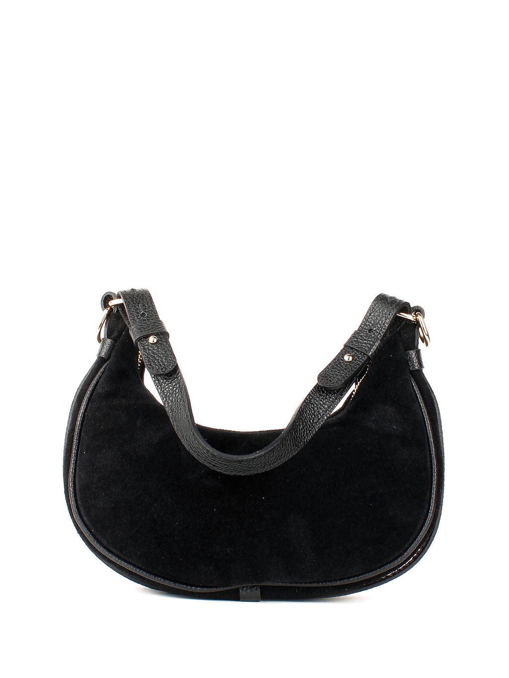 Bolso de hombro de piel italiana Negro 4141-05-47