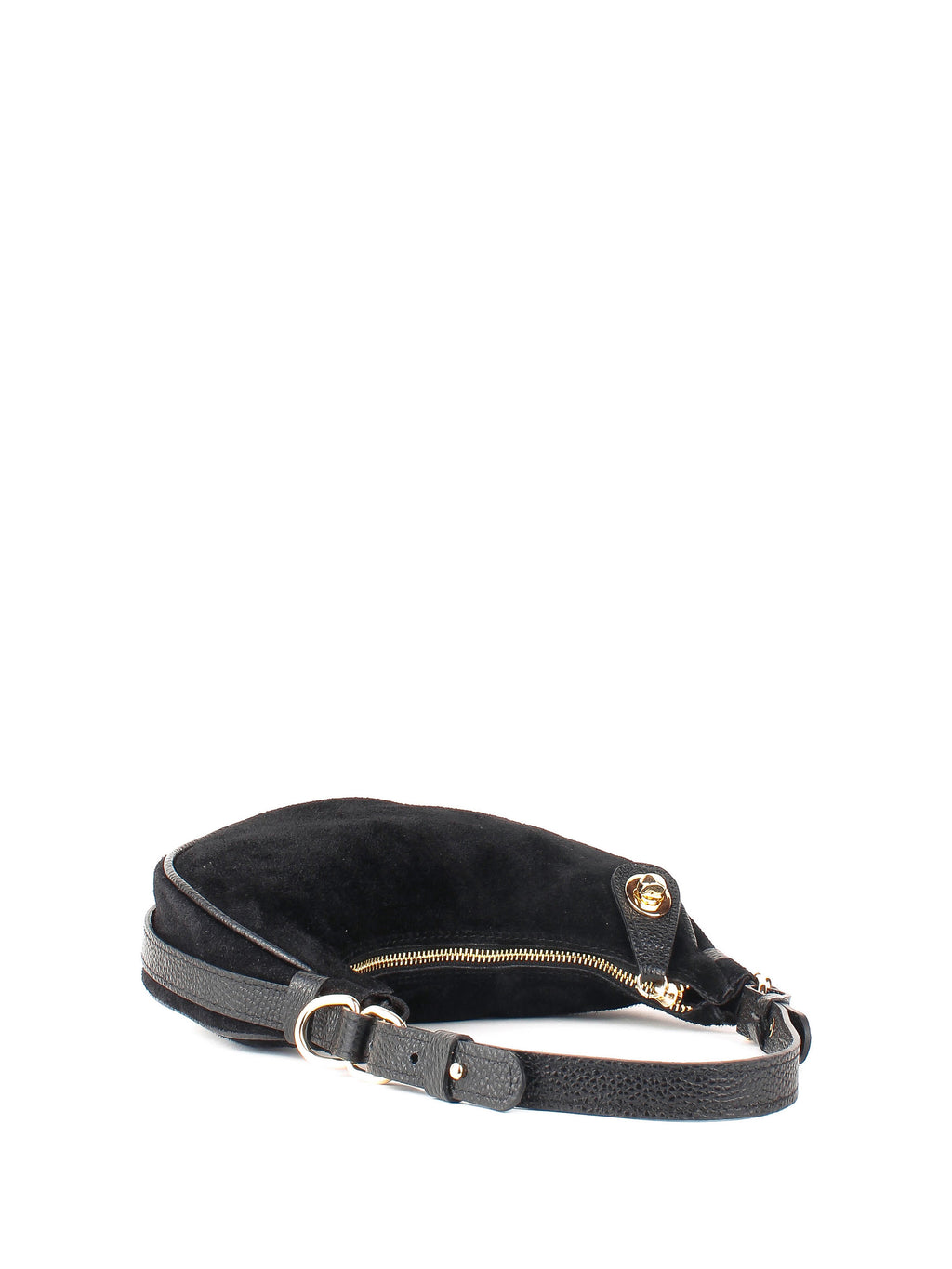Bolso de hombro de piel italiana Negro 4141-05-47
