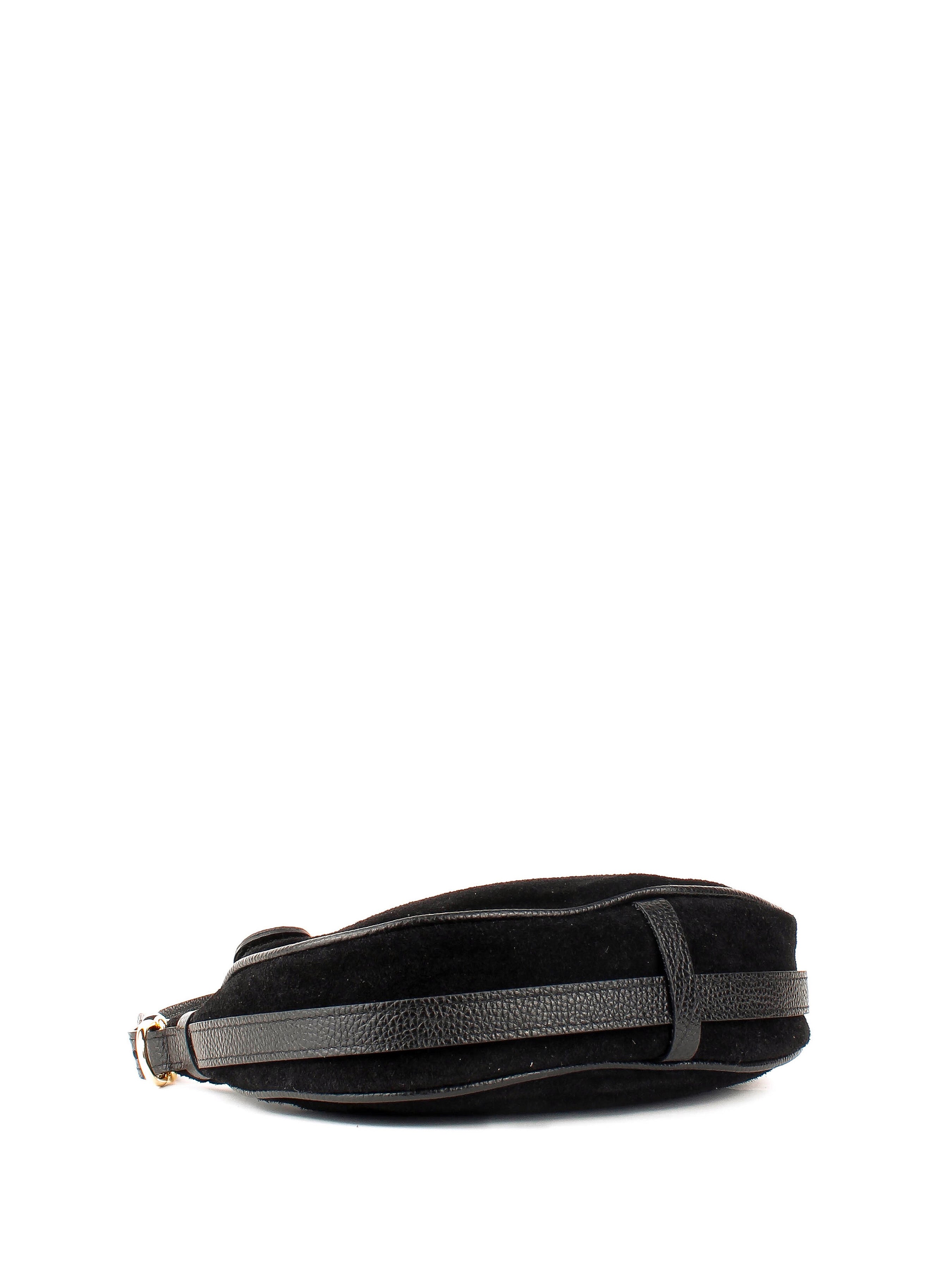 Bolso de hombro de piel italiana Negro 4141-05-47